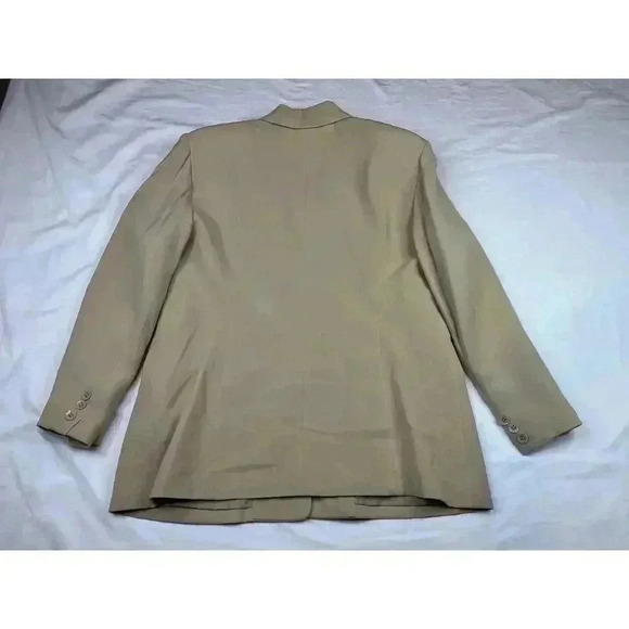 Talbots Pure Silk Blazer Womens Size 12 Beige Jacket Corpcore Suit Jacket Work - Picture 7 of 8